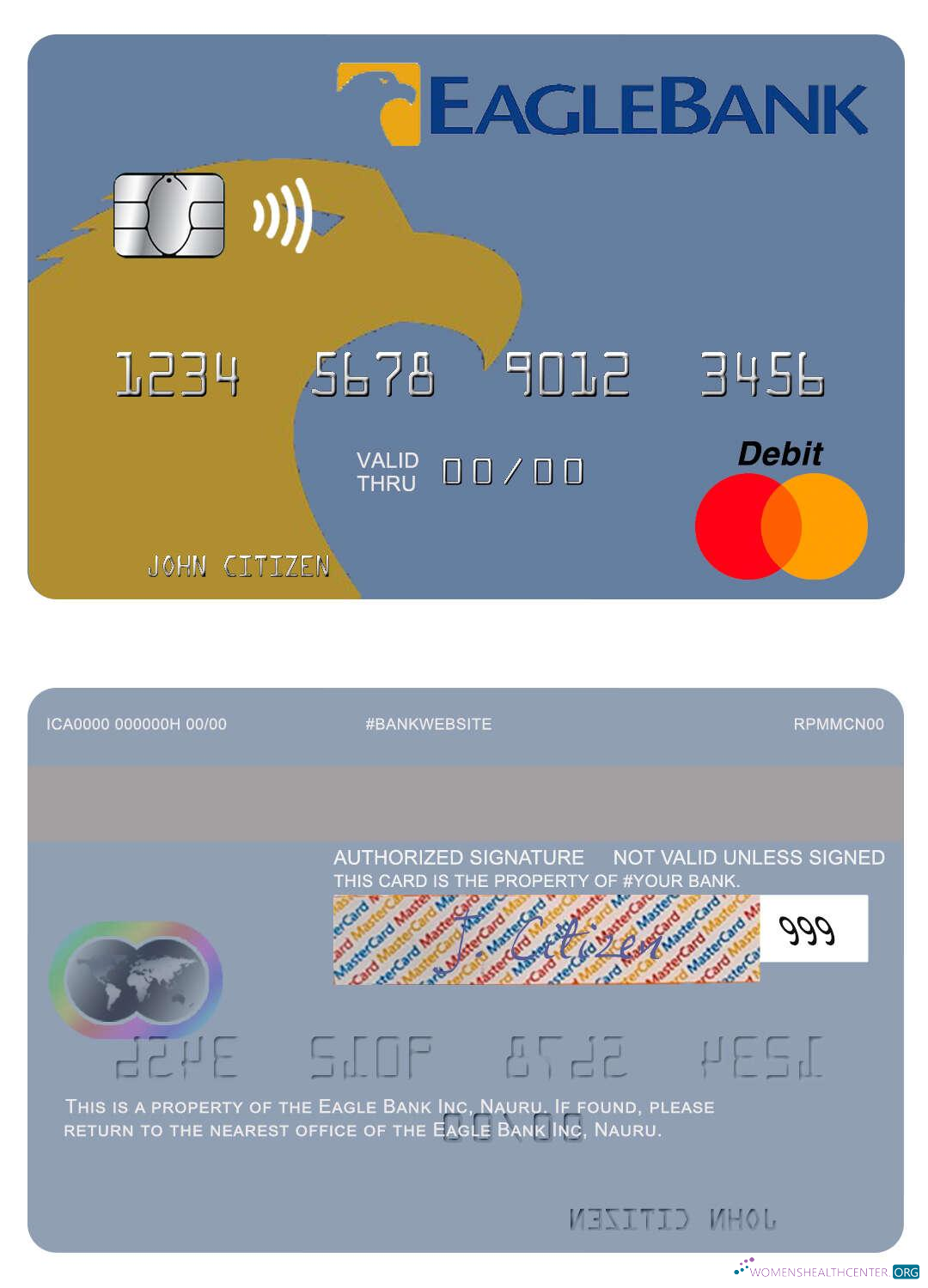 Download Nauru Eagle Bank Inc mastercard Photoshop template